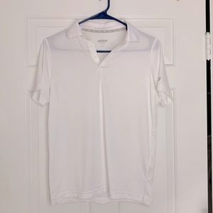 Mens White Mesh Polo